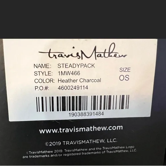 Travis Mathew Charcoal Gray Men’s Everyday Backpack - Picture 5 of 6